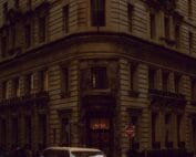 Stylish limousine on a city street