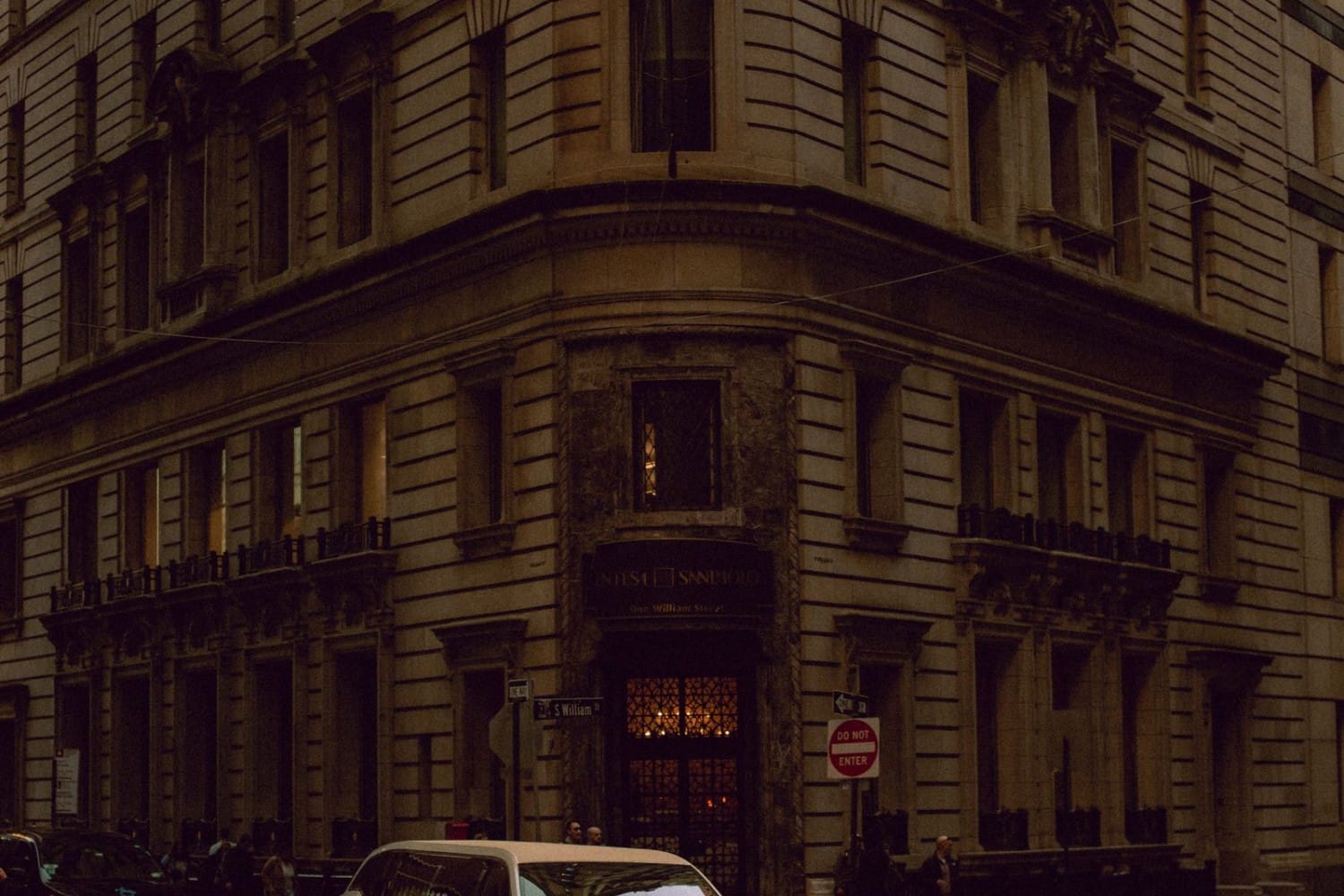 Stylish limousine on a city street